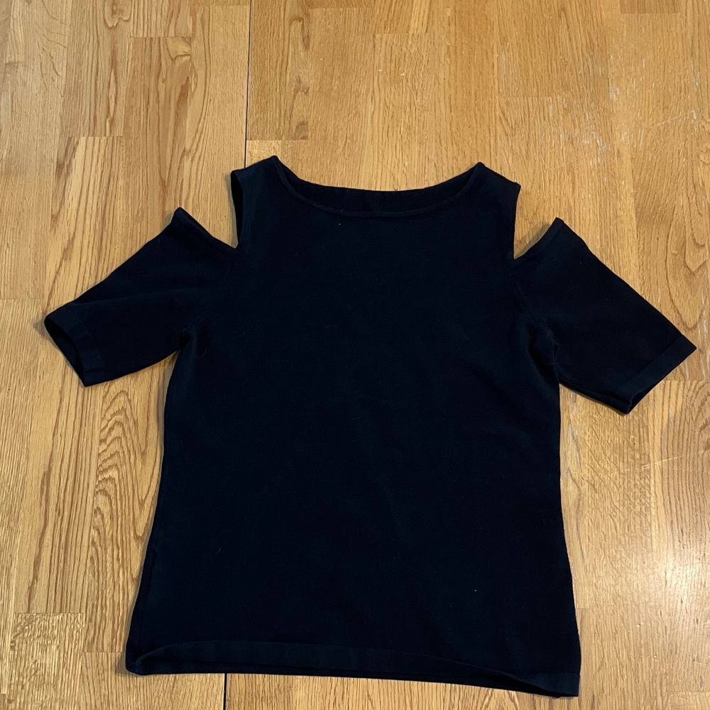 Ann Taylor Black Cold Shoulder Sweater (GW)